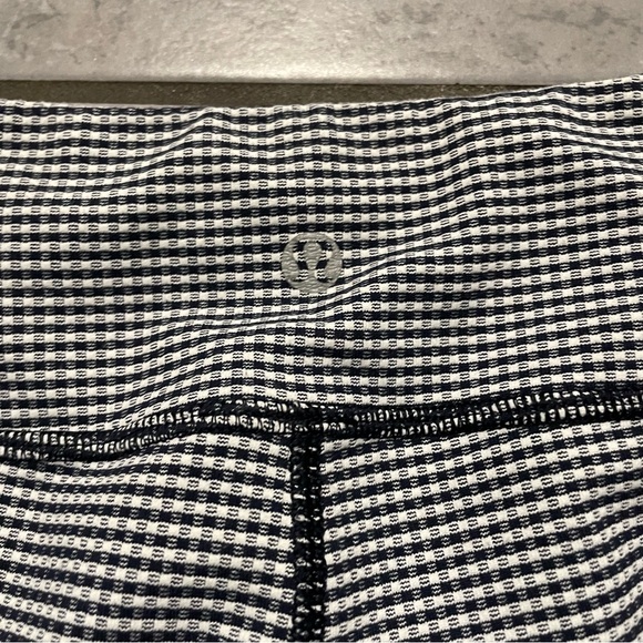 Lululemon Coast To Class Pant Gingham Blue Black White Checkered Leggings | Sz 4 - Picture 8 of 13
